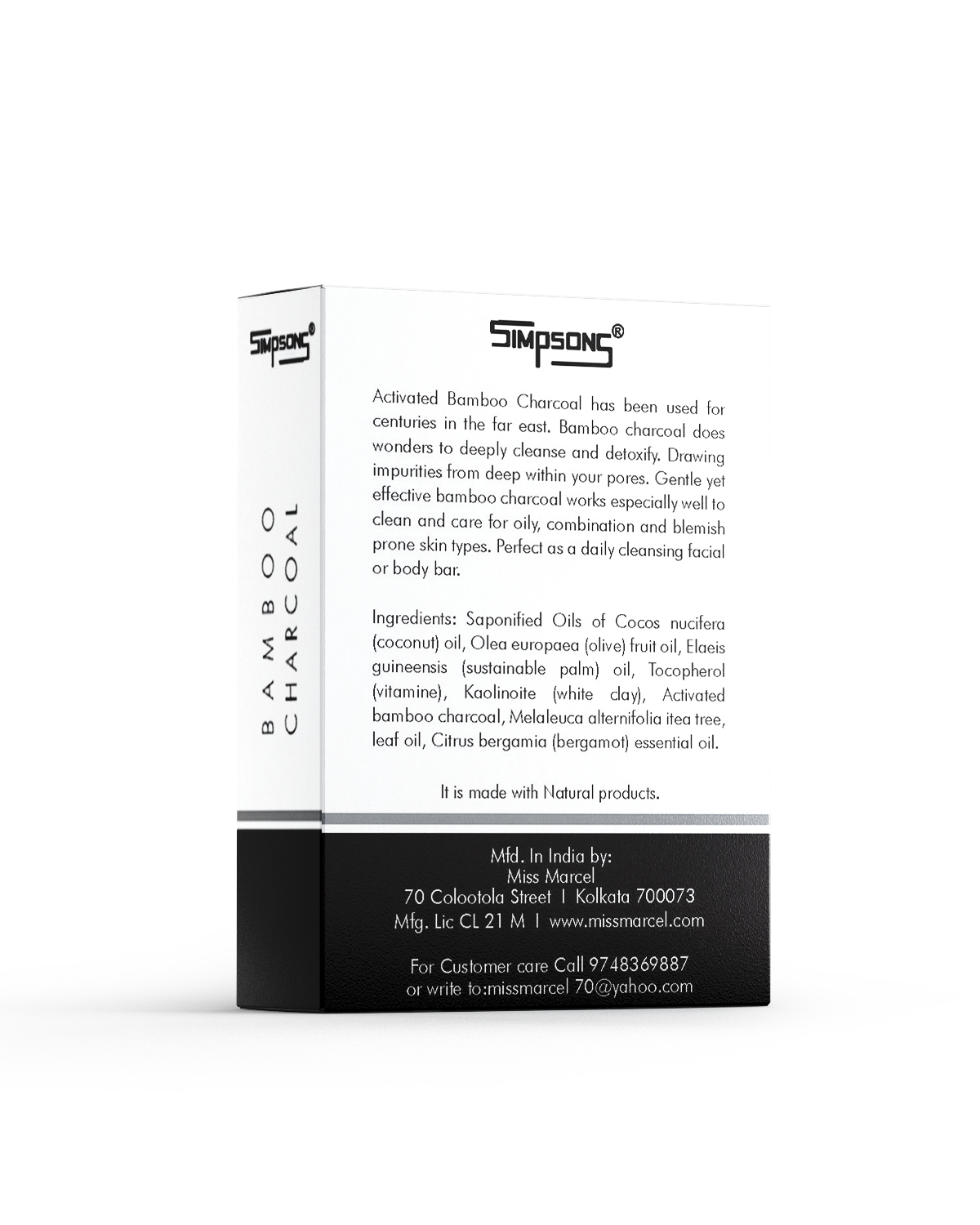 Simpsons Activated Bamboo Charcoal Handmade Soap