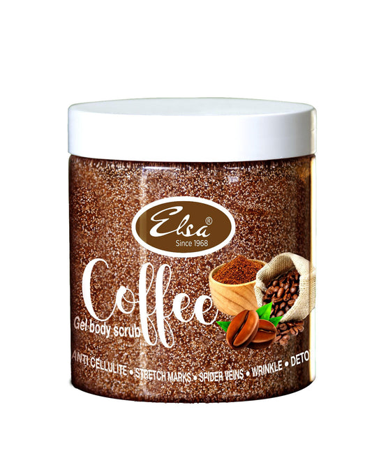 Elsa Coffee gel Body Scrub with pure coffee extract for remove dead  skin cells and Detox 500g