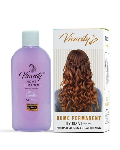Vivacity Home Permanent - hair perming lotion for permanent hair curling and straightening with lanoline for smooth finish- Professional's Choice
